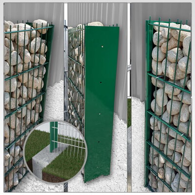 Gabiónový plot ELEGANT, pozinkovaný, zelený, zapustený