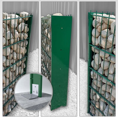 Gabiónový plot ELEGANT, pozinkovaný, zelený, na&nbsp;múrik