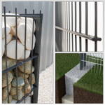 Gabiónový plot ELEGANT, pozinkovaný, antracit, zapustený