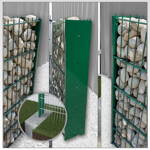 Gabiónový plot ELEGANT, pozinkovaný, zelený, zapustený